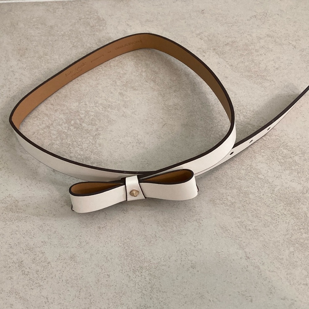 Elegant White Bow Beltkate Spade white belt